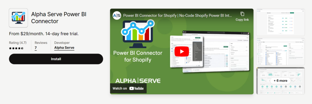  تطبيق Alpha Serve Power BI Connector