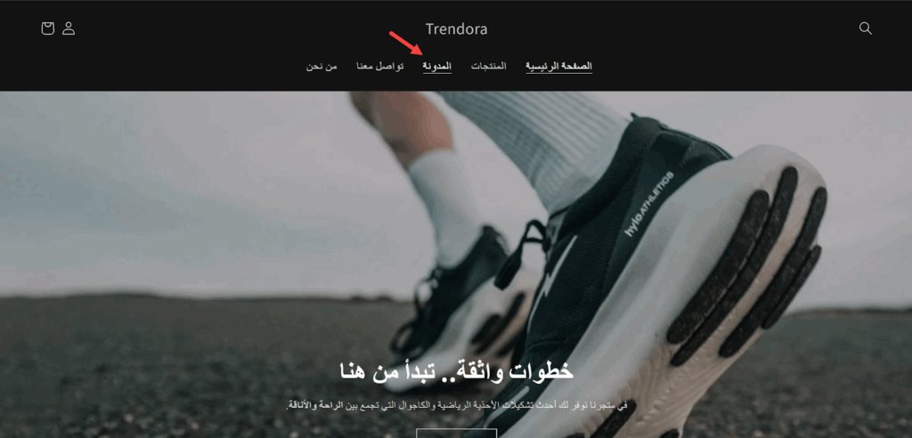 قسم المدونة في صفحة المتجر الرئيسية